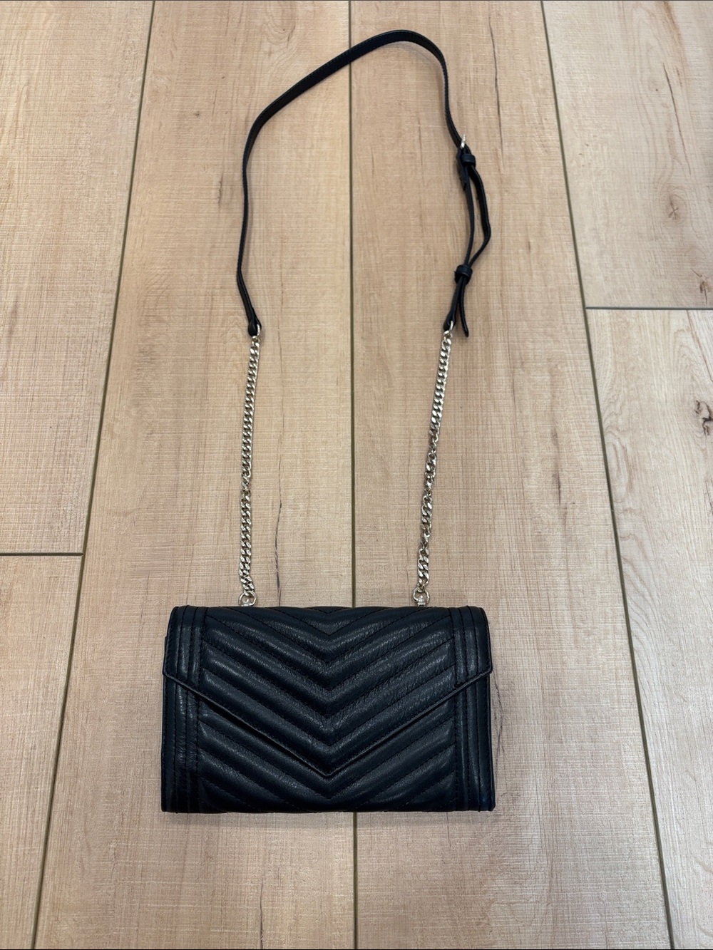 Saks Fifth Avenue Black Quilted Chevron Purse